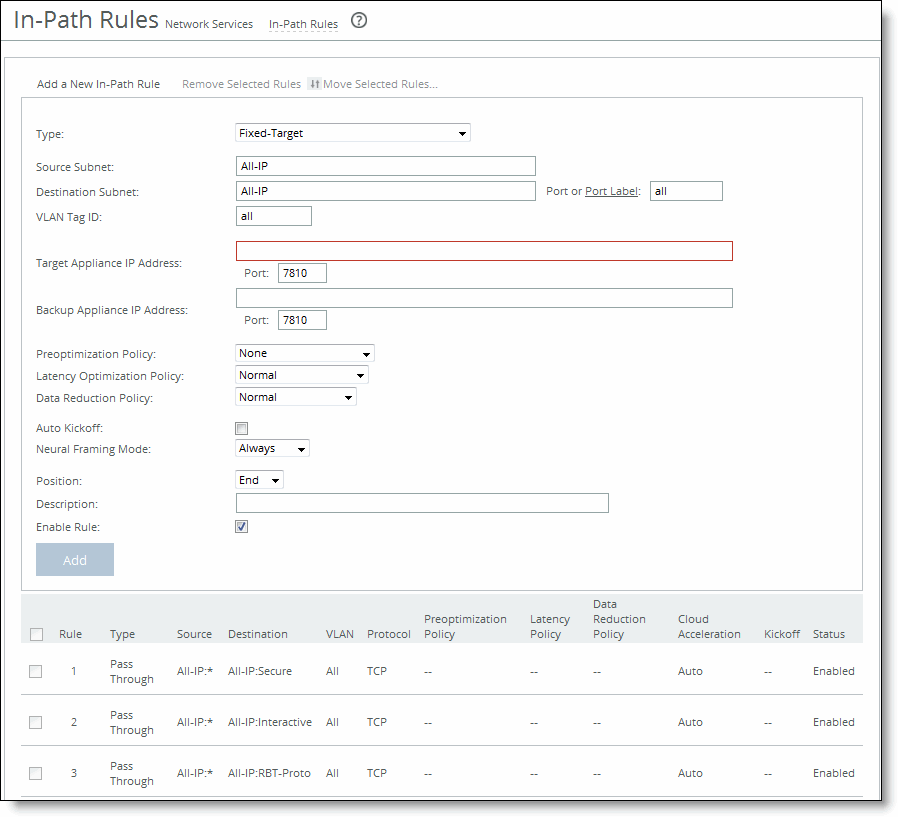 Configuring OutofPath SteelHead EX Appliances