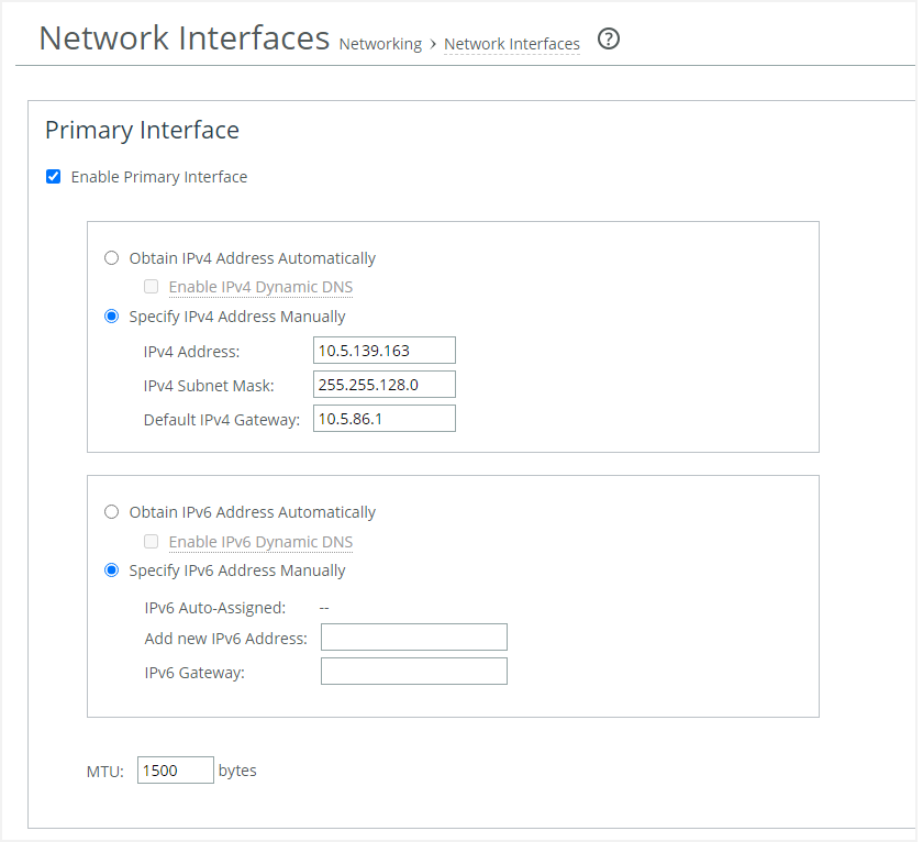 Configuring network interfaces