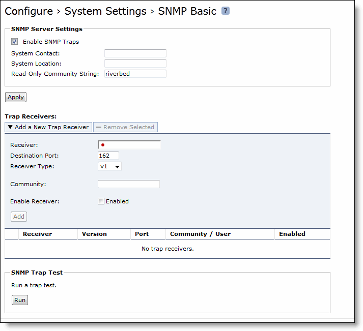 Configuring SNMP Settings