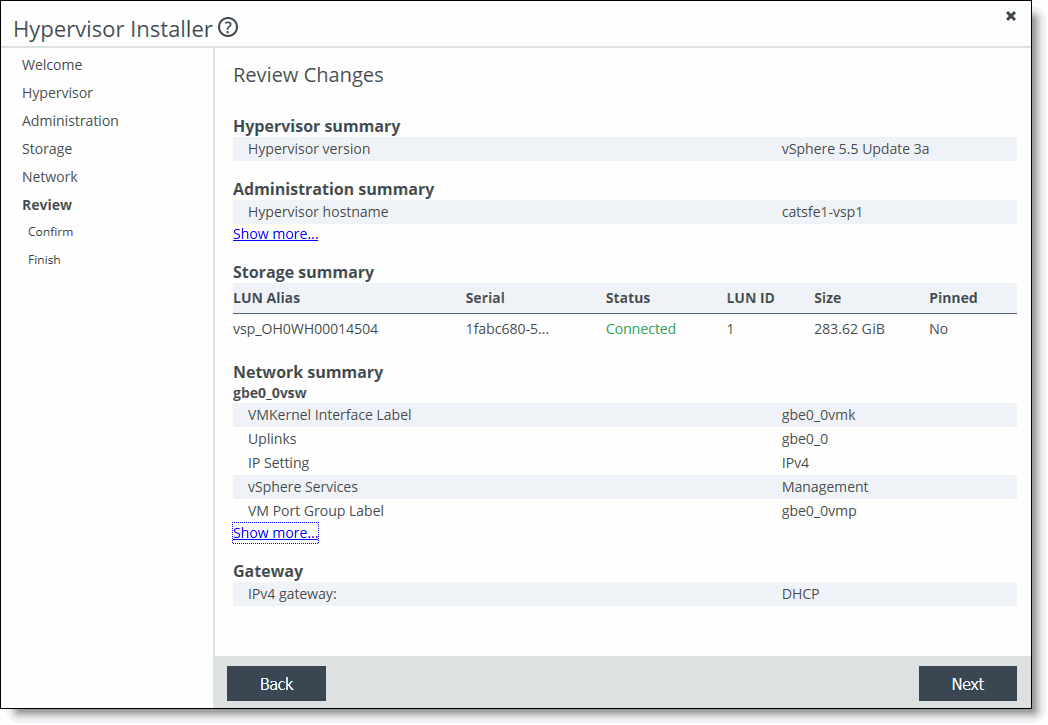 Using the Hypervisor Installer