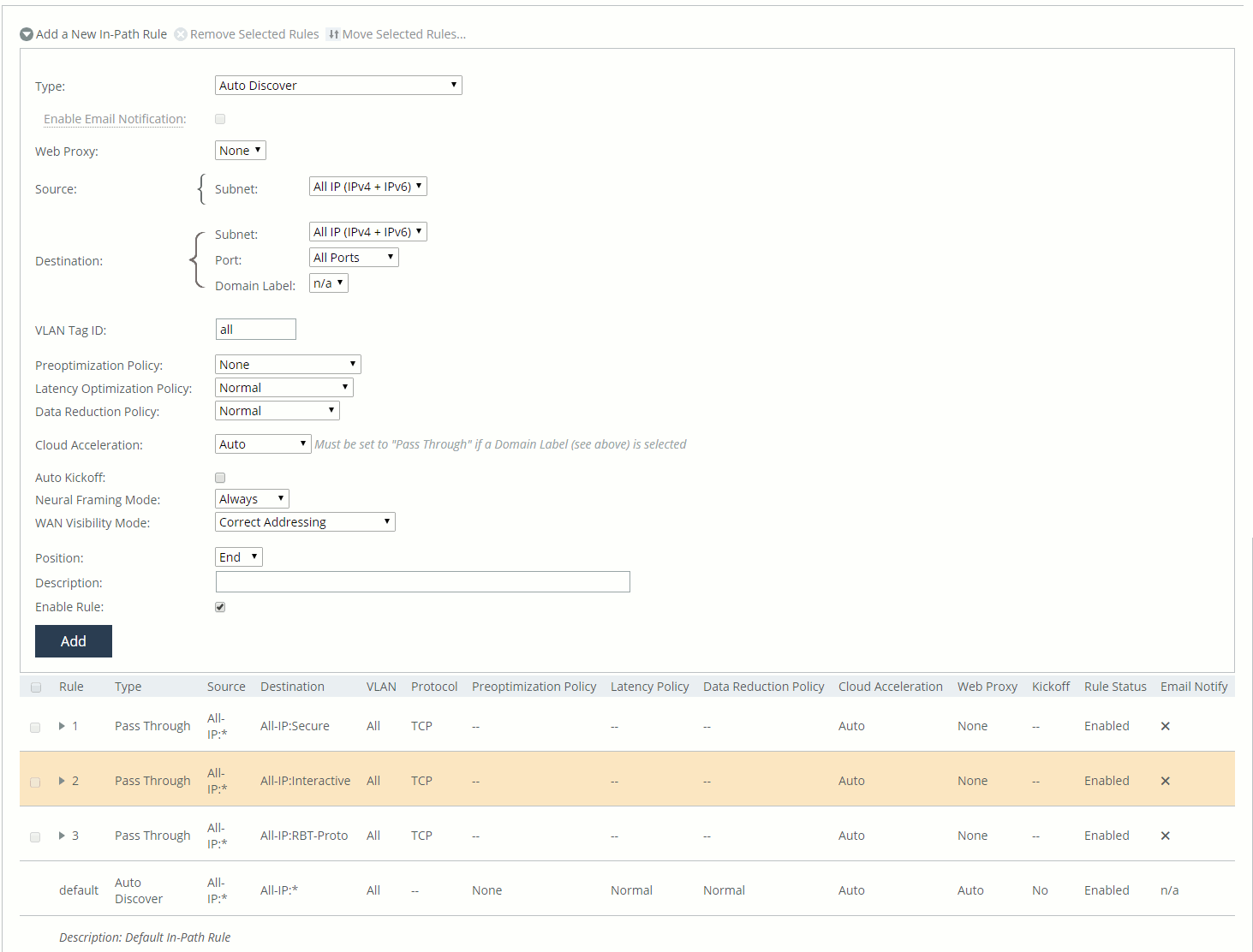 Configuring In Path Rules