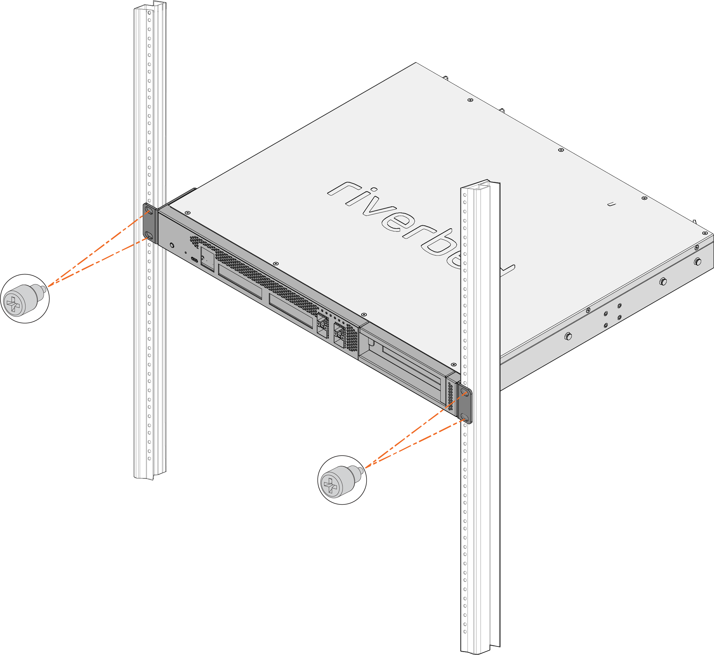 Rack Mounting Desktop SteelHead CX580, CX780, and 1U CX3080 Appliances