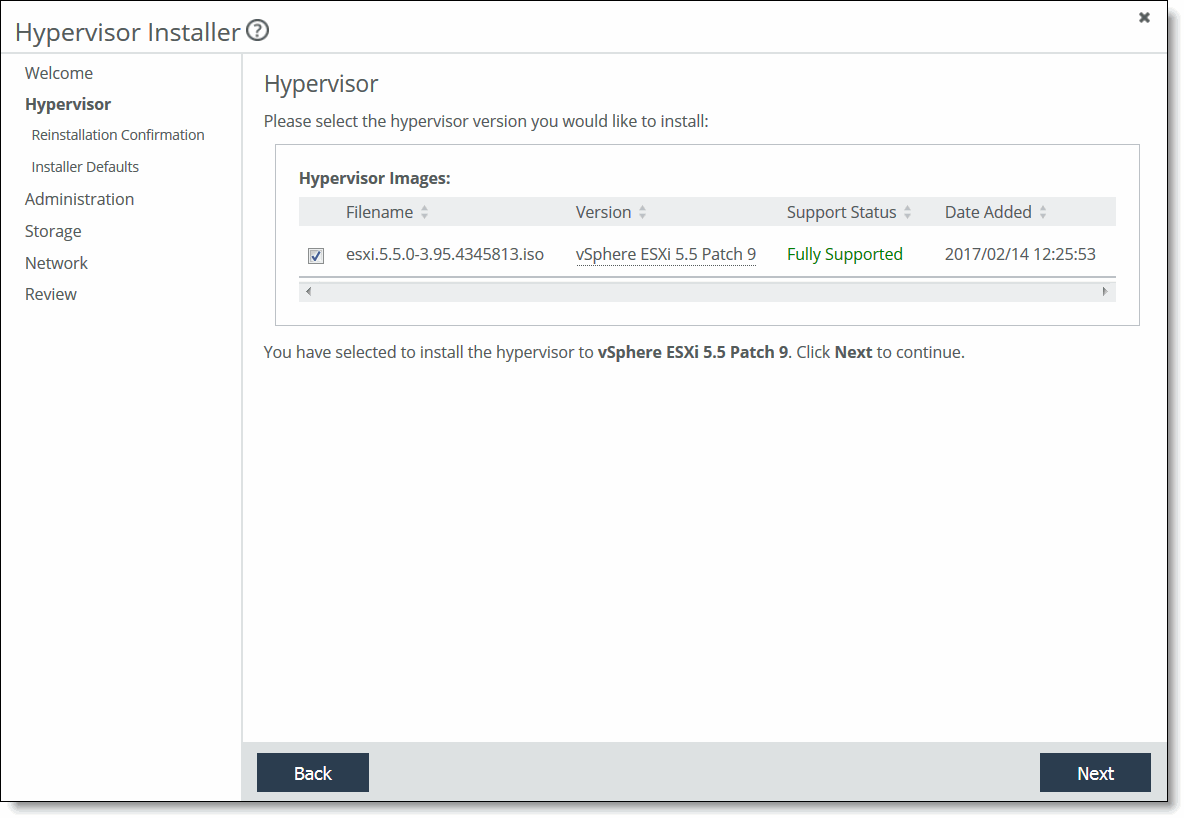 Using the Hypervisor Installer