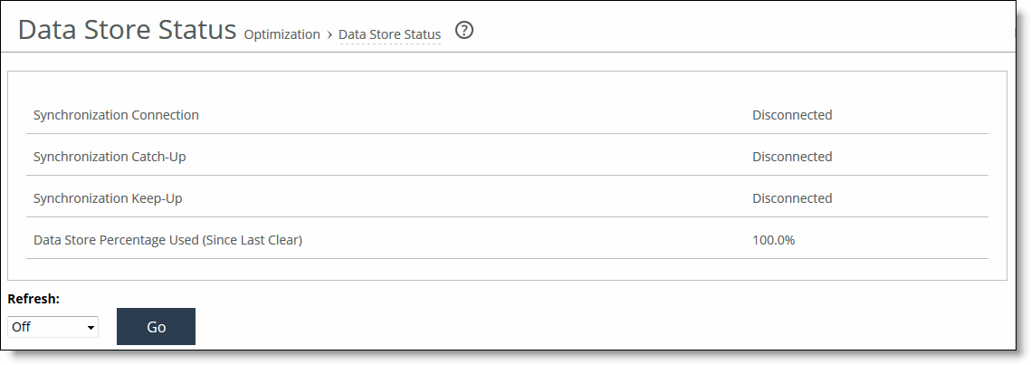 Viewing Data Store Status Reports