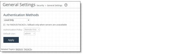 Configuring general security settings