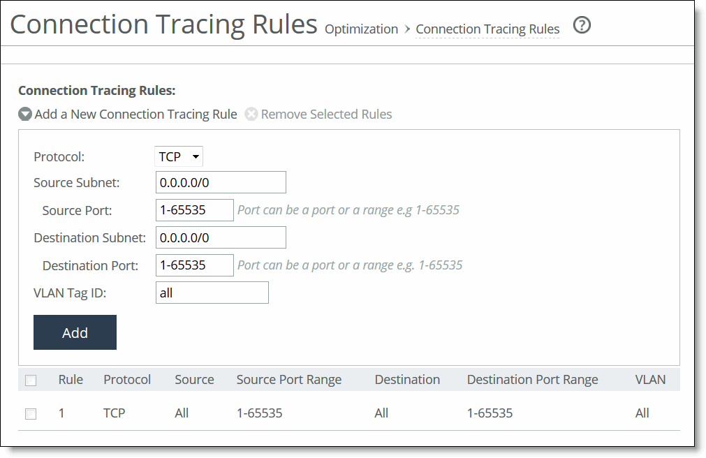 Configuring Connection Tracing Rules