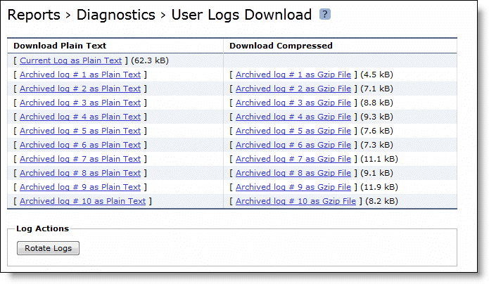 Downloading Log Files