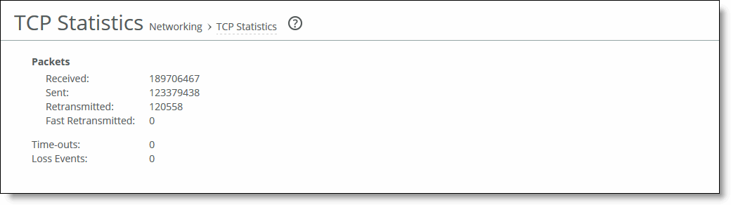 Viewing TCP statistics reports
