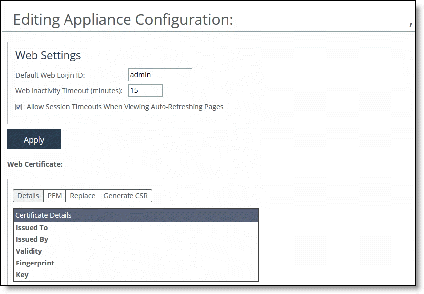 Managing Web Settings And Web Certificates