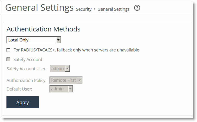 Configuring general security settings