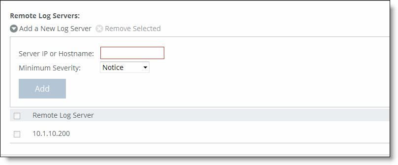 Configuring log settings